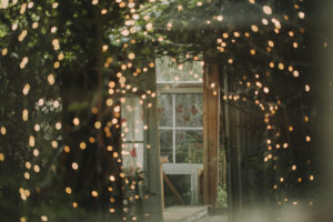 Alternative wedding, garden shed, strings of lights Alternative wedding, garden shed, strings of lights